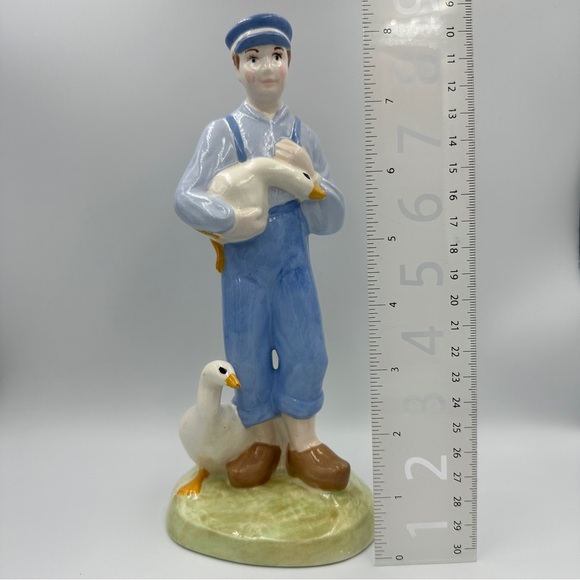 Vintage 1975 Duncan Ceramics Production Inc. Farm Boy With Geese - Picture 10 of 13